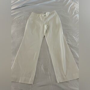 Liz Claiborne Audra White Pants Size 16 Wide Leg Career Dress Pants 32 Inseam